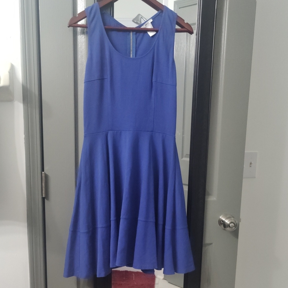 Bar III Royal Blue Sleeveless Fit And Flare Cocktail Mini Dress